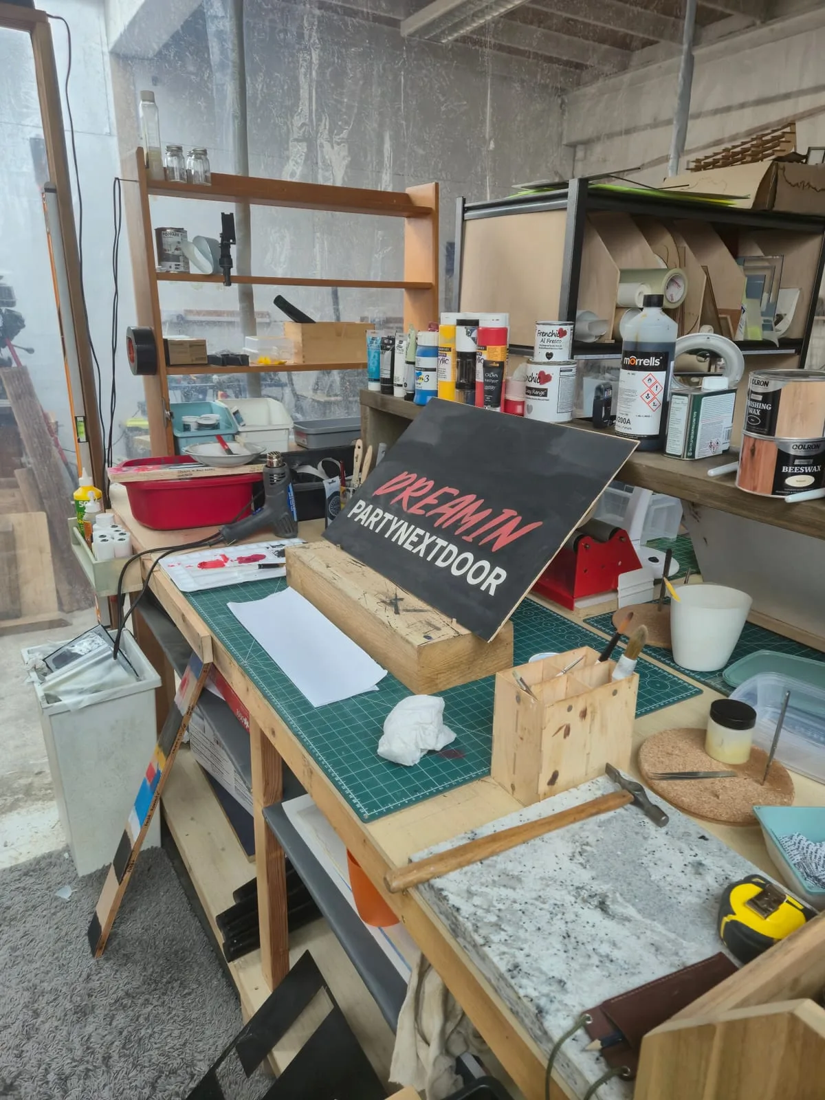In Shane’s workshop